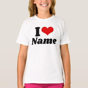 Camiseta Día de San Valentín personalizable Te amo Corazón