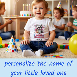 Camiseta Día de San Valentín Personalizado de Mapache Lindo