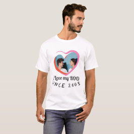 Camiseta Día de San Valentín Personalizado Foto Amo mi rega