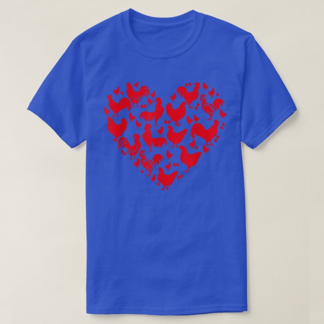 Camiseta Día de San Valentín Pollo Corazón Gracioso Granjer (Diseño del anverso)
