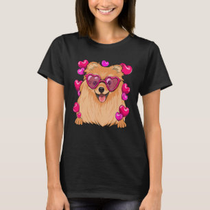 Camiseta Día de San Valentín Pomeraniano Glasses Divertido