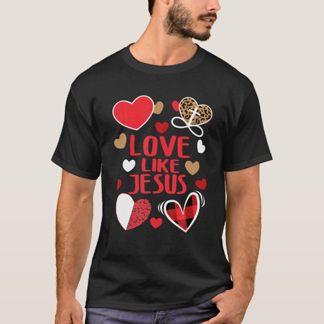 Camiseta Día de San Valentín Regalo cristiano Búfalo Tocado (Anverso)