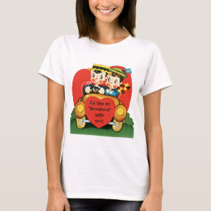 Camiseta Día de San Valentín Retro, Chico y Chica Vintage e