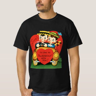 Camiseta Día de San Valentín Retro, chico y chica vintage e