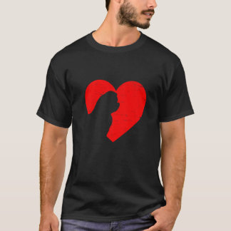 Camiseta Día de San Valentín retro corazón al perro maltés 