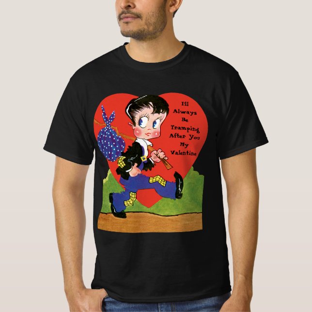 Camiseta Día de San Valentín Retro, Corazón de Niño Vagabun (Anverso)