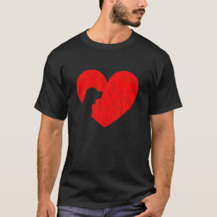 Camiseta Día de San Valentín Retro Corazones Beagle Perro P