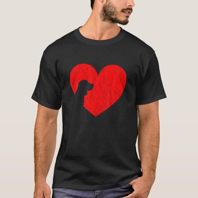 Camiseta Día de San Valentín Retro Corazones Beagle Perro P (Anverso)