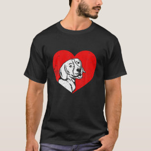 Camiseta Día de San Valentín Retro Corazones Beagle Perro P