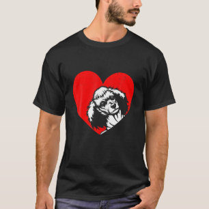 Camiseta día de San Valentín Retro Hearts Poodle Perro Cach