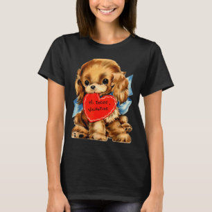 Camiseta Día de San Valentín Retro Vintage Cachorro Perro D