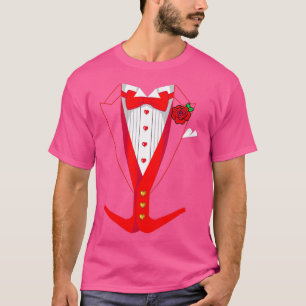 Camiseta Día de San Valentín Rojo De Tuedo Bow Tie Funny Se