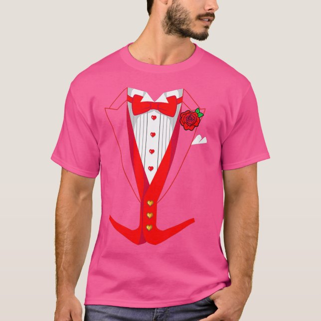 Camiseta Día de San Valentín Rojo De Tuedo Bow Tie Funny Se (Anverso)