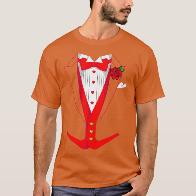 Camiseta Día de San Valentín Rojo De Tuedo Bow Tie Funny Se (Anverso)