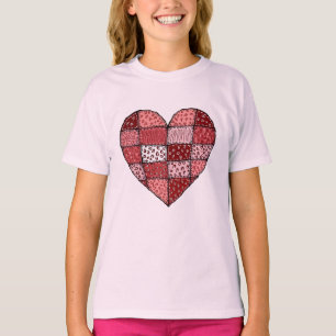 Camiseta Día de San Valentín Rompecabezas de Corazones Arte