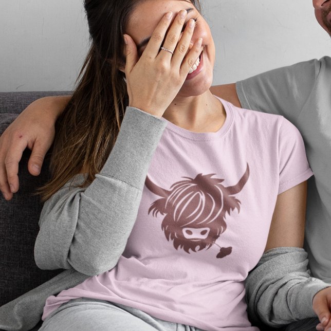 Camiseta Día de San Valentín rosa de las parejas de vaca de (Subido por el creador)