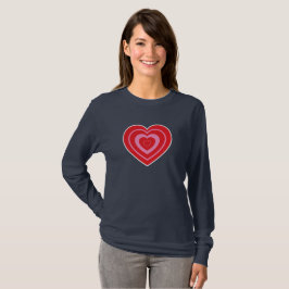Camiseta Día de San Valentín Rosa y Rojo Dos Tones Corazón
