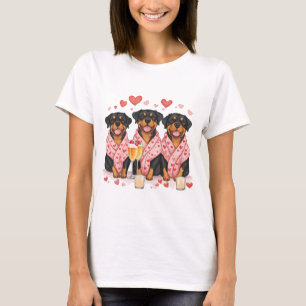 Camiseta Día de San Valentín Rottweiler Dogs