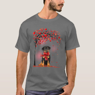 Camiseta Día de San Valentín Rottweiler Perro Árbol Perro C