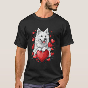 Camiseta Día de San Valentín Samoyed Perro Corazón  1