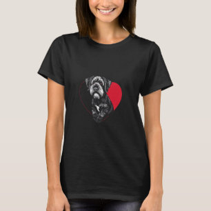 Camiseta Día de San Valentín Schnauzer Perro Corazón