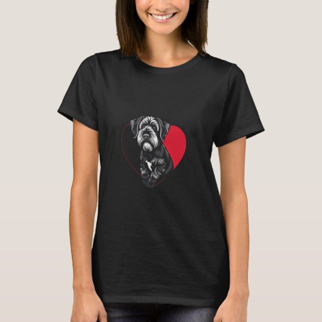 Camiseta Día de San Valentín Schnauzer Perro Corazón (Anverso)