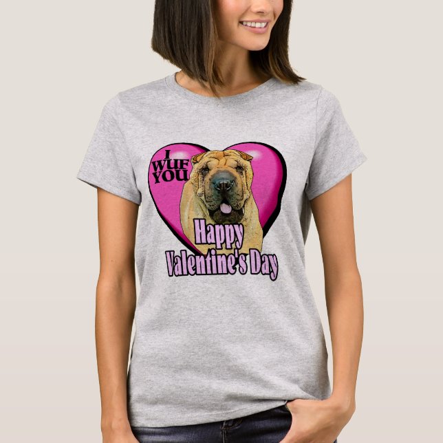 Camiseta Día de San Valentín Shar-Pei china (Anverso)