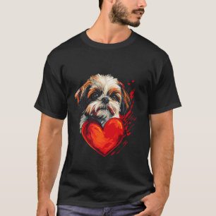 Camiseta Día de San Valentín Shih Tzu Corazón de San Valent