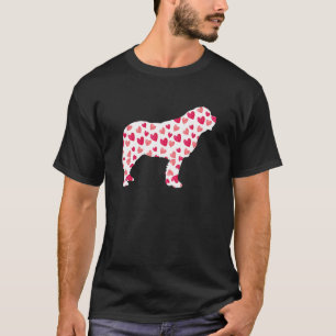Camiseta Día de San Valentín St Bernard Corazón Perro Cacho