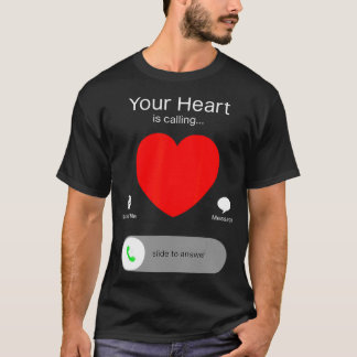 Camiseta Día de San Valentín, su corazón llama