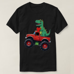 Camiseta Día de San Valentín T Rex conduciendo un camión mo