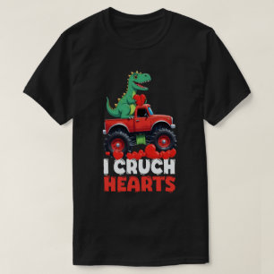 Camiseta Día de San Valentín T Rex Montando Camión Aplasta 