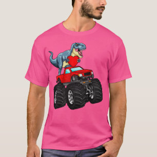 Camiseta Día de San Valentín T Rex Riding Monster Truck Tod
