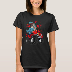 Camiseta Día de San Valentín T Rex Riding Monster Truck Tod