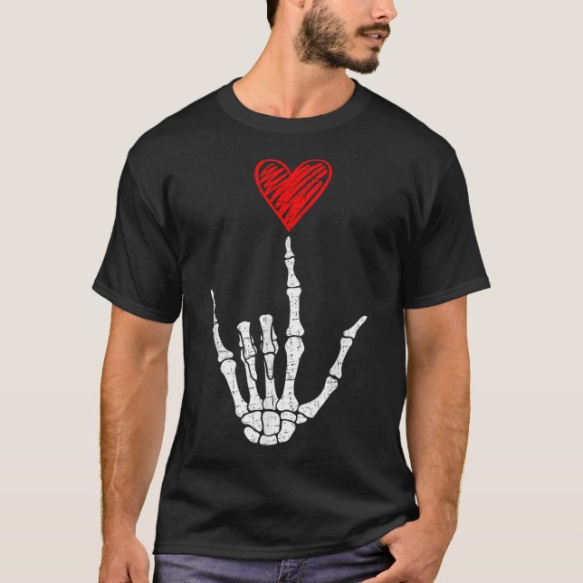 Camiseta Día de San Valentín Te Amo Rótulo De Mano A La Muj (Anverso)