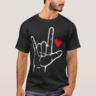 Camiseta Día de San Valentín Te Amo Rótulo De Mano Corazón