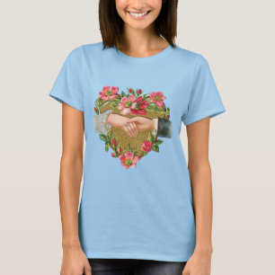 Camiseta Día de San Valentín Victoriano, manos antiguas con
