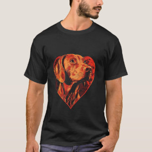 Camiseta Día de San Valentín Vizsla Perro Corazón