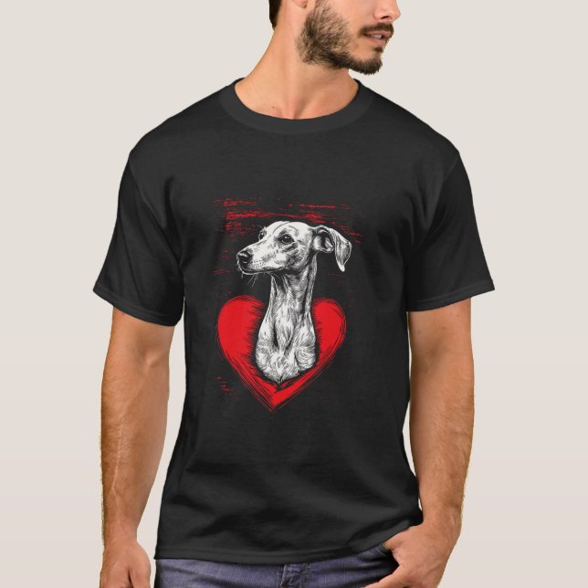 Camiseta Día de San Valentín Whippet Perro San Valentín (Anverso)