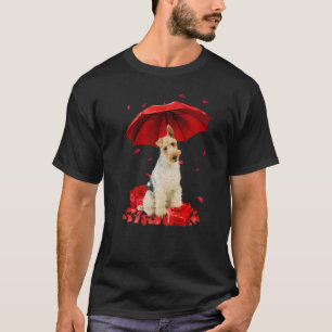 Camiseta Día de San Valentín Wire Fox Terrier Umbrella Hear