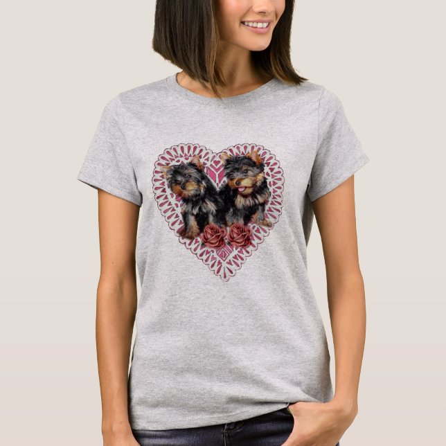 Camiseta Día de San Valentín Yorkshire Terrier (Anverso)