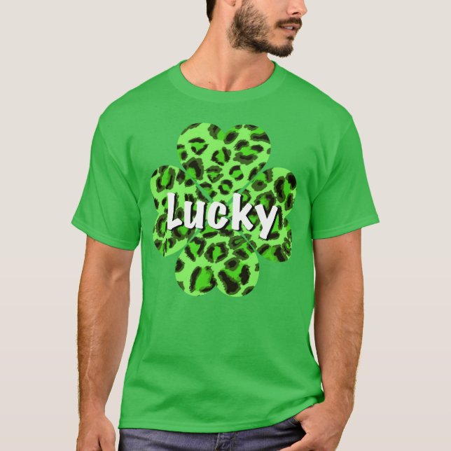 Camiseta Día de Santa Patty Chambroca leopardo verde chita (Anverso)