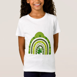 Camiseta Día de Santo Patrón Arcoiris Shamrock Chica afortu