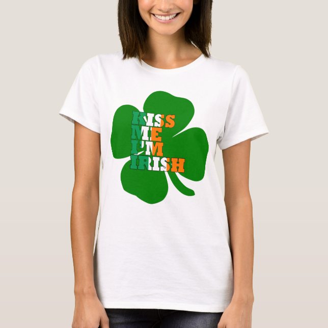 Camiseta Día de santúlteros irlandeses de besarme (Anverso)