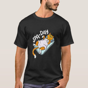 Camiseta Día de spa de bienestar de gato perezoso lindo Tit