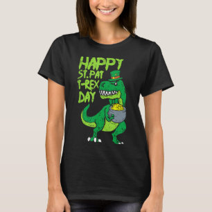 Camiseta Día de St Pat Trex Diversos Patrones Día Dinosauri