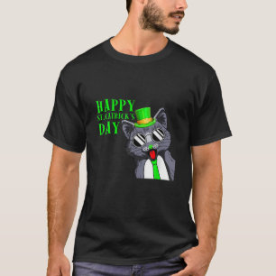 Camiseta Día de St Patricks Feliz Día de Kitty-Cat Su