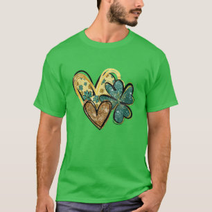 Camiseta Día de St Patricks Lucky Shamrock Heart Clover