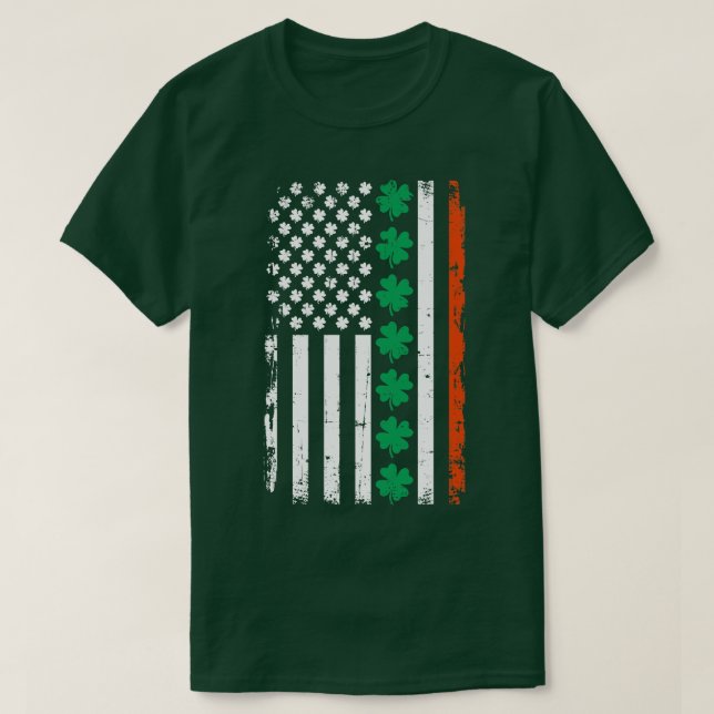 Camiseta Día de Sta Patrones de Shamrock USA 1 (Diseño del anverso)