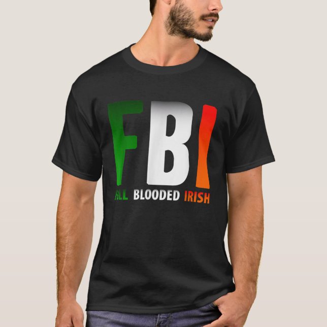 Camiseta Día de StPatricks FBI irlandés inundado (Anverso)